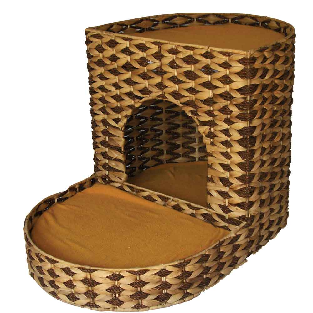 Water Hyacinth Two Tier Cat Bed